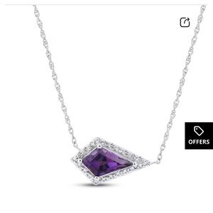 Zales Purple and Silver Gemstone Necklace